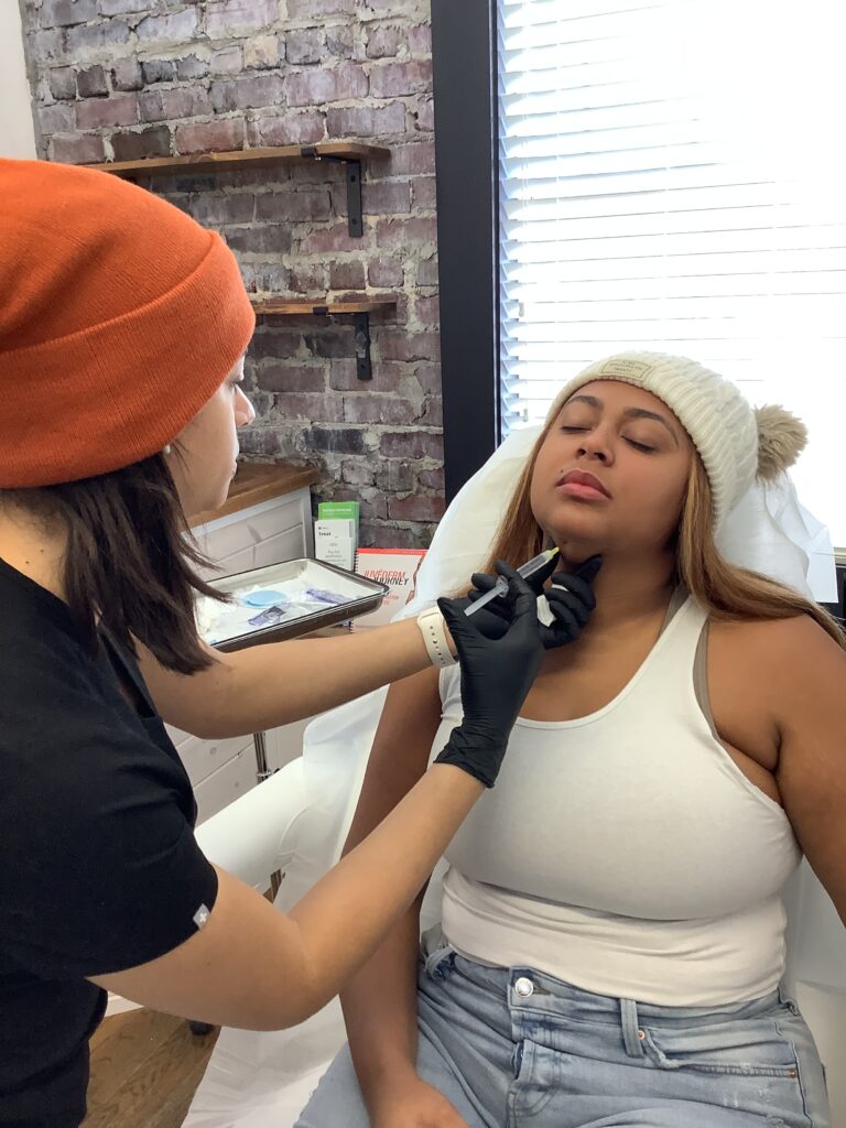 Double chin reduction treatment using Kybella at Reviv Beauty Med Spa