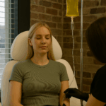 Client receiving Immune Defense IV Therapy at Reviv Beauty Med Spa in Sanford for immune system support
