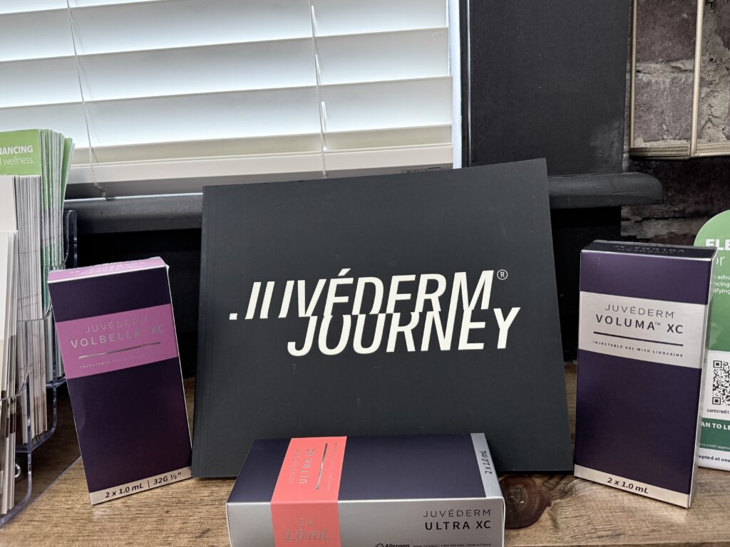 Juvederm product display at Reviv Beauty showing med spa pricing Sanford FL